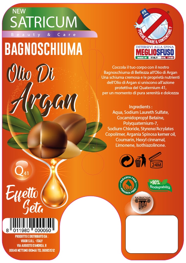 BAGNOSCHIUMA OLIO DI ARGAN SATRICUM